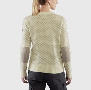 NEW 100% Wool Fjällräven Övik Nordic Sweater with Suede Elbow Patches